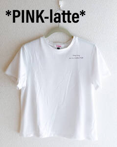 ワールド　PINK-latte　ガールズ　シンプル　白T 無地　半袖　Tシャツ　トップス　カットソー　M 150