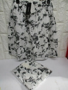 E81/未使用 2枚セット ANGELINA アンジェリーナ ホワイト 花柄 シアー スカート