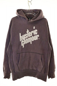 ヒステリックグラマー HYSTERIC GLAMOUR スペルアウト フーディー M スウェット パーカー ロゴ プルオーバー パープル 【ブランド古着ベク