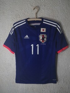 ｎ6643　美品　adidas climacool アディダス　日本代表　柿谷曜一朗　11番　KAKITANI　ユニフォーム　tシャツ　人気　送料格安