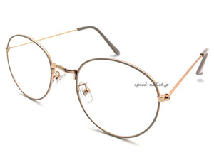 七宝 METAL BOSTON SUNGLASS LIGHT BROWN/GOLD × CLEAR/しっぽうボストン型細身軽量ライトカラー金フレームモードカジュアル紫外線カット