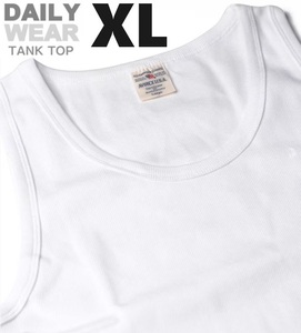 AVIREX アヴィレックス RIB TANK TOP ホワイト XLサイズ / DAILY リブ タンクトップ / デイリーウェア 新品 アビレックス 白