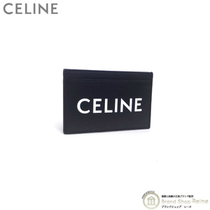 セリーヌ （CELINE） ロゴプリント カードホルダー カードケース 名刺入れ 10B70 ブラック（新品）