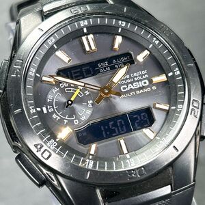 美品 CASIO カシオ WAVECEPTOR ウェーブセプター 腕時計 WVA-M650B-1A2 電波ソーラー タフソーラー マルチバンド6 アナデジ 動作確認済み