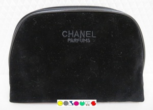 〔COLOURS〕 美品■ポーチ■ベロア■ブラック■ノベルティ■ＣＨＡＮＥＬ　ＰＡＲＦＵＭＳ