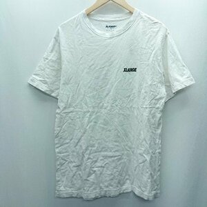 ◇ XLARGE エクストララージ イラスト プリント クルーネック 半袖 Tシャツ サイズL ホワイト レディース E