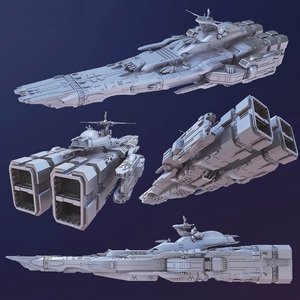 1/8000 メガロード TV 3Dプリント 未組立 宇宙船 宇宙戦艦 宇宙空母 MEGAROAD Spacecraft Space Ship Space Battleship