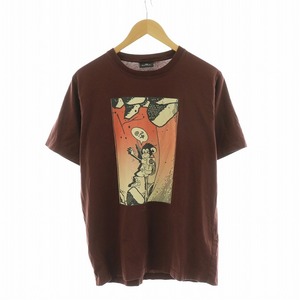 ピーエスポールスミス PS Paul Smith Tシャツ カットソー 半袖 プリント L 茶 ブラウン /NQ メンズ