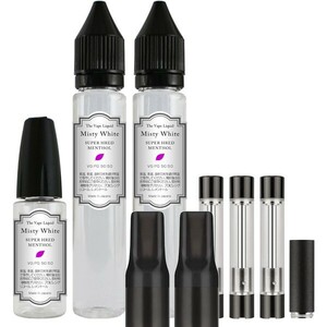 ■送料無料■ 電子タバコ用 808Fカートリッジ3本セット & スーパーハードメンソール 50:50 VAPE MistyWhite.