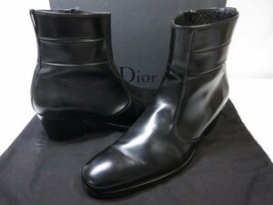 HH 美品 【ディオールオム Dior HOMME】 DEFC3760 ショートブーツ サイドジップ ショートブーツ 靴 (メンズ) size40 黒 ■18MZA4562■