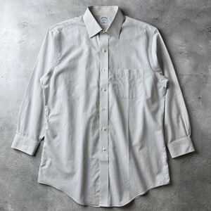 Brooks Brothers 1818 SLIM FIT ブルックスブラザーズ / コットン ノンアイロン 長袖 シャツ / メンズ 16-31 (L) / 白 ホワイト 格子柄