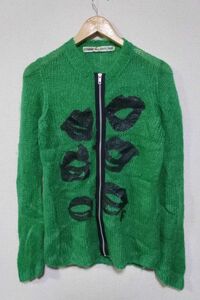 AD2000 COMME des GARCONS Lips Zip-up Knit モヘア ニット カーディガン グリーン 唇 リップ アーカイブ