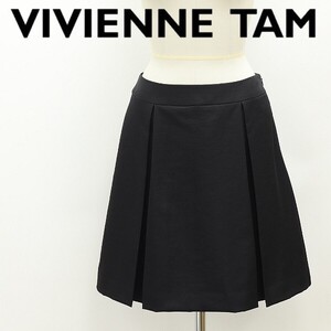 美品◆VIVIENNE TAM ヴィヴィアンタム ボックスプリーツ スカート 黒 ブラック 0