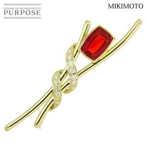 ミキモト MIKIMOTO ファイアオパール 3.47ct ダイヤ 0.38ct ブローチ K18 YG イエローゴールド 750 Brooch【ソーティング付き】 90240540