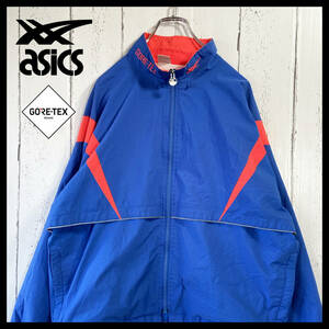 【USED】 希少！ asics アシックス GORE-TEX ヴィンテージ 90s ナイロンジャケット Mサイズ ブルー ☆送料無料☆