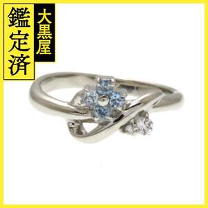 ノンブランド　貴金属・宝石　リング　PT900　アクアマリン0.04ct　ダイヤモンド0.01ct　9号　4.1ｇ【436】2147100510690