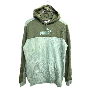 PUMA ロゴ スウェット パーカー Sサイズ プーマ グリーン系 古着卸 アメリカ仕入 t2410-3529