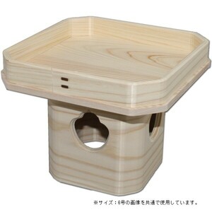 吉野桧使用 ひのき三宝 4号(高さ10.5cm/巾12.5×12.5cm)　お正月用の鏡餅台 神具 三方