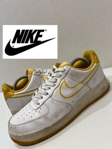 ★NIKE★ナイキ★AIR FORCE 1 LOW ′07★エアフォースワンローレザー★AJ7280-101★スニーカー★ホワイト×イエロー★白×黄★US9★27.0cm