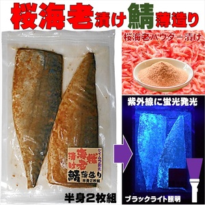 釣り餌 釣りエサ 集魚剤 ケイムラ蛍光発光 桜海老漬け 鯖 薄造り半身２枚組 冷凍 オキアミ 冷凍イワシ エサ 海上釣堀 エサ 釣り侍のデコ餌