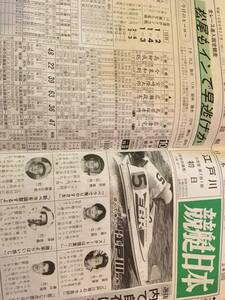 江戸川競艇　ボートレース　廃盤新聞　競艇日本　新聞