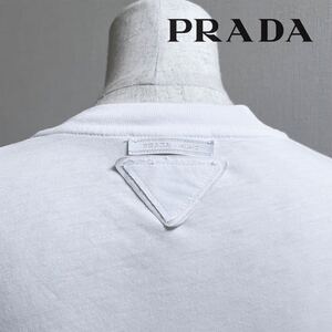 PRADA プラダ　Vネック Tシャツ　パックT 三角ロゴ　三角プレート　半袖　白