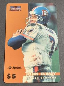 1996 Pro Line Intense $5 Phone Card John Elway /4929 9of20 Broncos NFL ジョン・エルウェイ　4929枚限定　シリアル　ブロンコス