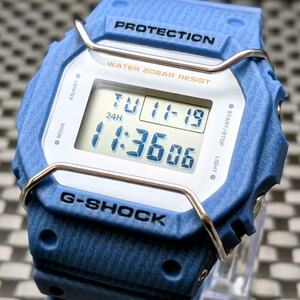 G-SHOCK DW-5600M デニムパターン [電池新品] + ショックバンパー (送料:230円〜) 