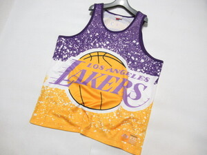 【美品】 Mitchell&Ness ミッチェル&ネス NBA LAKERS レイカーズ バスケ ジャージ MSTKAJ19070-LAL size 2XL ユニ タンク 