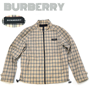 BURBERRY■ロゴタグ＆総ノバチェック柄ナイロンジャケット ブルゾン レディース（150）M相当　三陽商会　バーバリー