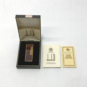 ■ Dunhill ダンヒル ローラー式ガスライター レッド ゴールドカラー 喫煙具 着火未確認 (0990014277)