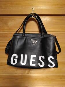 GUESS ゲス　男女兼用　トートバック　黒　ショルダー付　人気ブランド