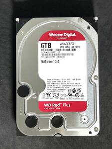 【送料無料】　★ 6TB ★　WD Red　/　WD60EFPX　【使用時間：288ｈ】2022年製 Western Digital RED　稼働少　3.5インチ 内蔵HDD SATA