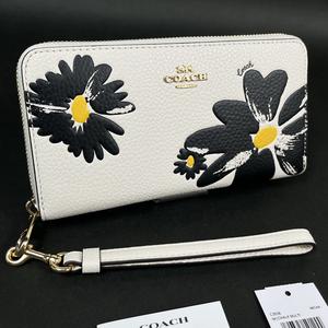 【COACH 本物 新品 コーチUSAアウトレット正規品】ロング ウォレット レザー フローラル 長財布 財布 CZ608 花柄 レディース 新作 新品