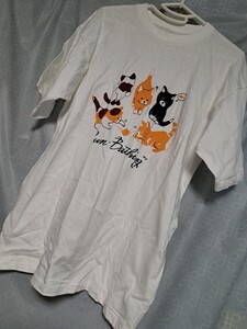 Tシャツ 猫 プリント アニマル 半袖 白