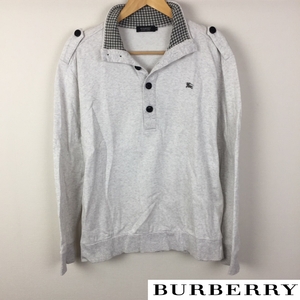 美品 BURBERRY BLACK LABEL 長袖スウェット グレー サイズ3 返品可能 送料無料