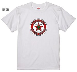 ガソリン TEXACO テキサコ Ｔシャツ 白 モーター オイル バイク ハーレー アメ車 ホットロッド 看板 標識 スタンド