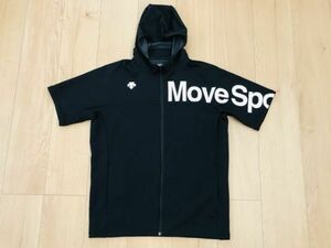 【良品】デサント MoveSport★ジップアップドライジャージシャツ★黒★L