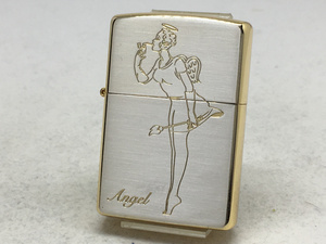 送料無料 ZIPPO[ジッポー]両面加工 ガール柄 エンジェル SGサテン