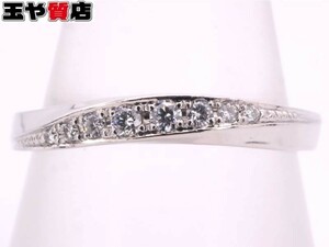 スタージュエリー 美品 ダイヤ0.04ct デザイン リング 8号 pt950 プラチナ