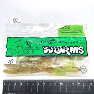 711441 新品 カリフォルニアワーム パドルテールグラブ 4インチ １０本③ CALIFORNIA WORM PADDLE TAIL GRUB LPTG-124 フレットウィニー/レ