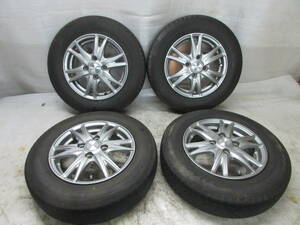 HOT STUFF Exceeder 13インチ 13x4.00B +43 4穴 PCD 100 ホットスタッフ アルミホイール タイヤ 145/80R13 中古 バモス ホビオ ムーブ等