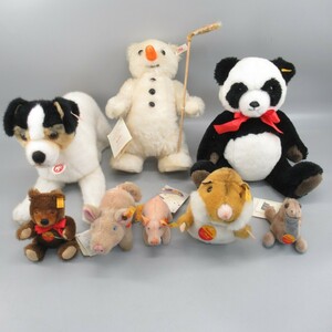 1円〜 シュタイフ Steiff おまとめ テディベア ブタ ハムスター 恐竜 犬 SNOWMAN パンダ 計8点 ぬいぐるみ 240-2735133【O商品】