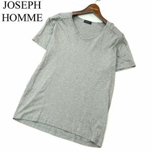 JOSEPH HOMME ジョセフ オム 春夏 レーヨン★ 半袖 Vネック カットソー Tシャツ Sz.48　メンズ グレー 日本製　A3T08054_7#D