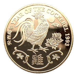 干支金貨 鶏 香港 22金 1993年 22金 15.9g イエローゴールド コイン GOLD コレクション 美品