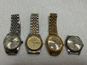 【118-38】1円〜【稼働品】CITIZEN シチズン 自動巻き 4点まとめ オートデーター クリスタルセブン メンズ 同梱不可