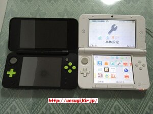 ●ジャンク●newニンテンドー2DSLL.ニンテンドー3DSLL 計2台(ブラック×ライム起動不可.ピンク×ホワイト起動可)