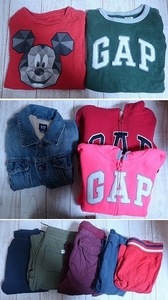 6-5384A/GAP KIDS エドウィン デニムジャケット パーカー パンツ Tシャツ 10点セット ギャップ EDWIN