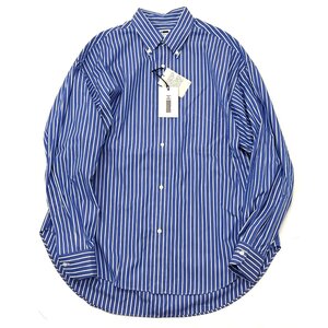 【タグ付・新品・定価24,200円】H BEAUTY&YOUTH PLAID&STRPE PLENTY BD SHIRT M ROYAL ストライプボタンダウンシャツ ビューティー&ユース