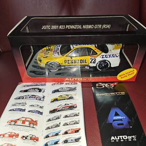 AUTO art 1/18 JGTC 2001 #23 PENNZOIL NISMO R34 GT-R 美品 未展示 暗所保管